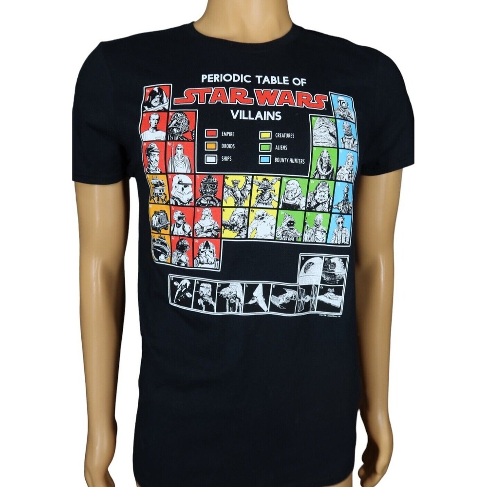 Star Wars  T Shirt Size S Periodic Table Of‎ Villains Black
